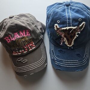 Womens Vintage Distressed Baseball Caps